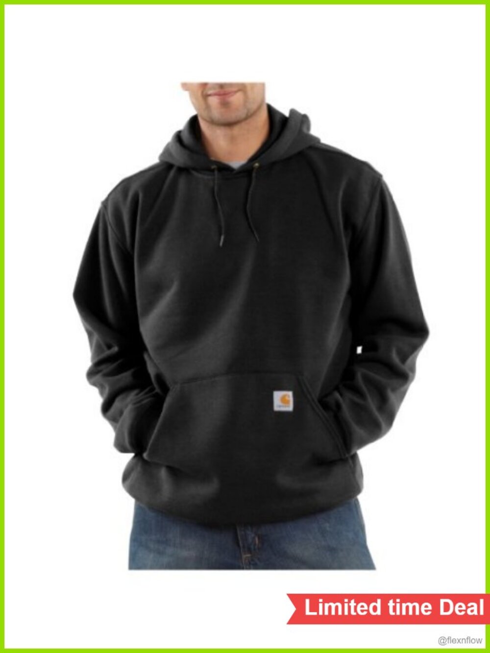 Men's Loose Fit Midweight Cotton Blend Hoodie Pullover Sweatshirt